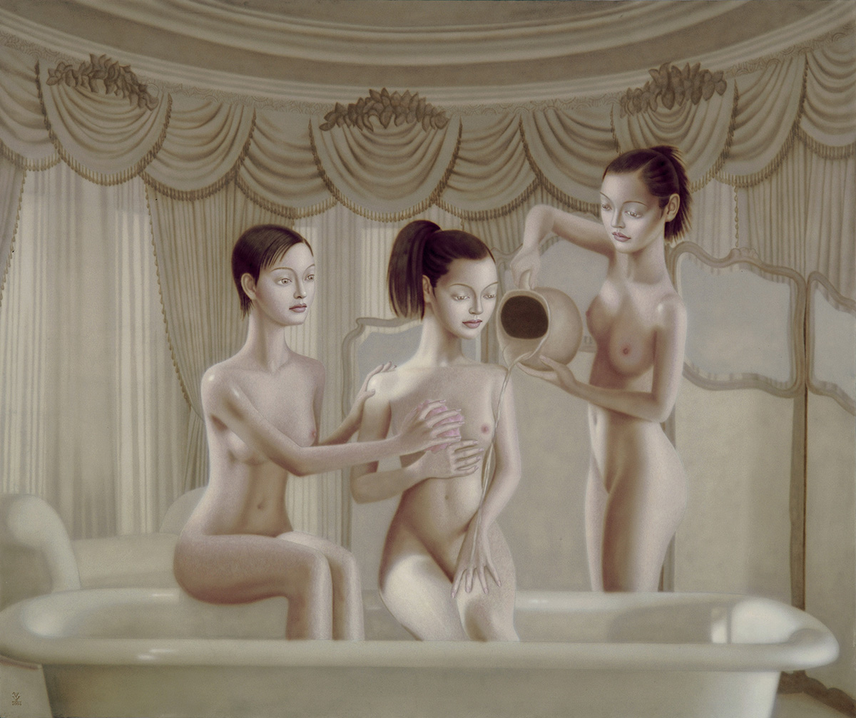 东方复兴主义时期上善若水系列作品《浴女》