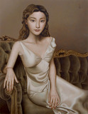 香皮壳系列作品《西式沙发上的少女》